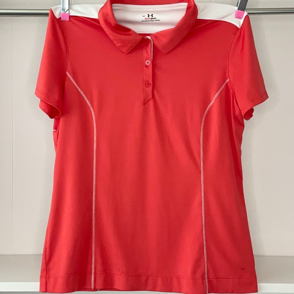 Under Armour Women's Golf Polo | Large | Organge - Picture 1 of 4